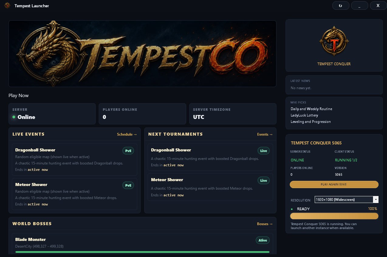 TempestCO launcher with the 1920x1080 widescreen option